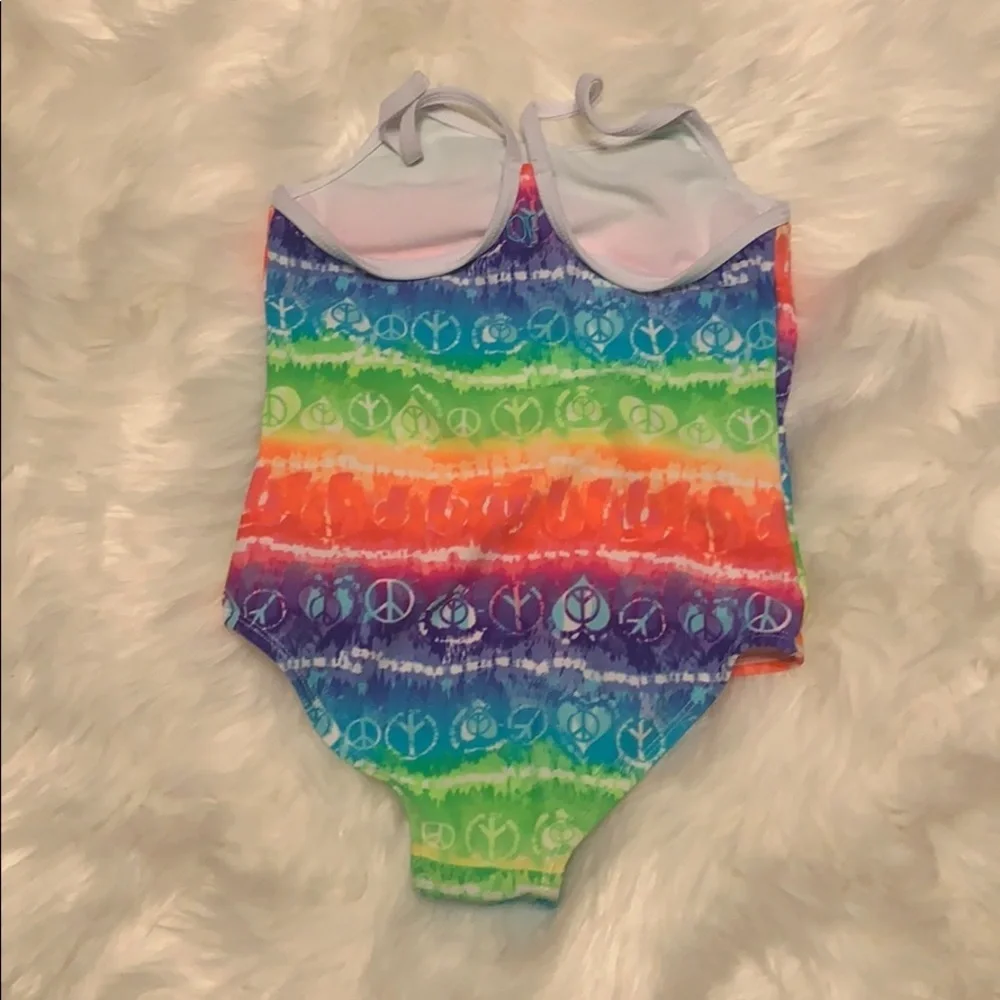 multicolored girls 6X One Piece Bathing Suit